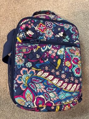 Vera Bradley Quilted Navy Floral Mickey Lunchkit